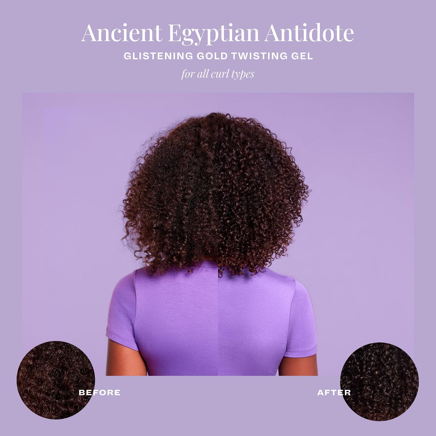 The Mane Choice Gel capillaire torsadé anti-casse et réparateur égyptien antique à l'or 24 carats, définition et brillance pour cheveux secs, abîmés, colorés ou traités chimiquement, combat les pointes fourchues, 340 g