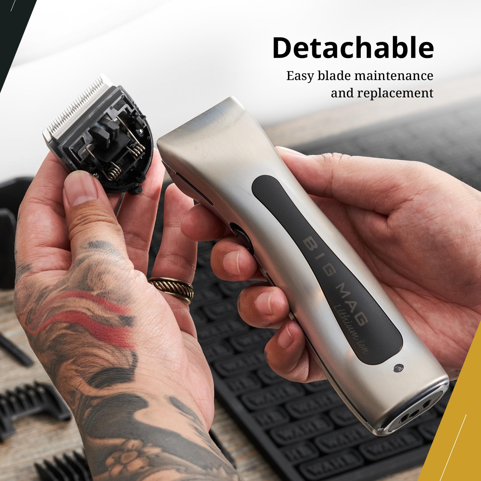 White Smoke Wahl Professional All-In-One Blade ChromStyle, Detachable Replacement Blade for ChromStyle Pro, Lit+Pro, and Big Mag Clippers, 100 Minutes Runtime, Lithium-Ion Battery