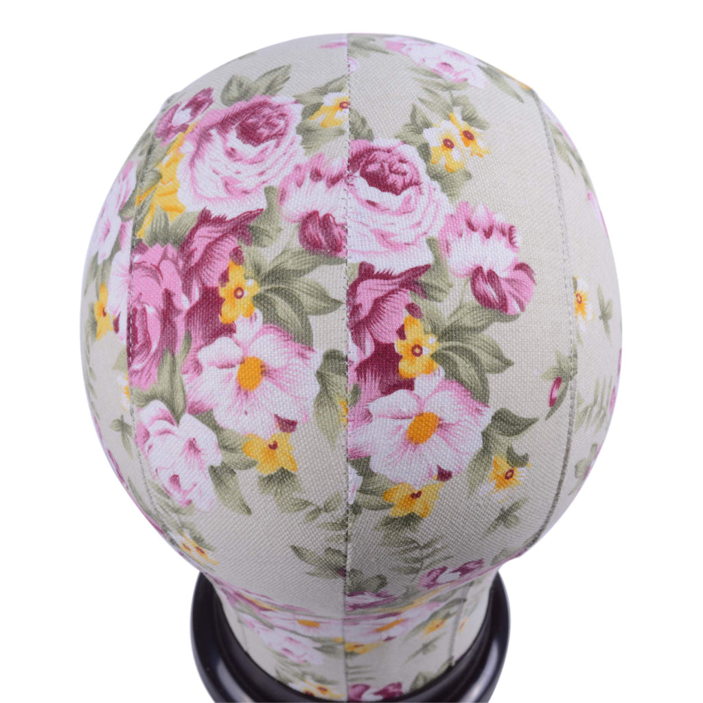 YANTAISIYU 1 Piece Canvas Block Head Mannequin Head for Hair Extension Lace Wigs Making and Display Styling (Pink 23")