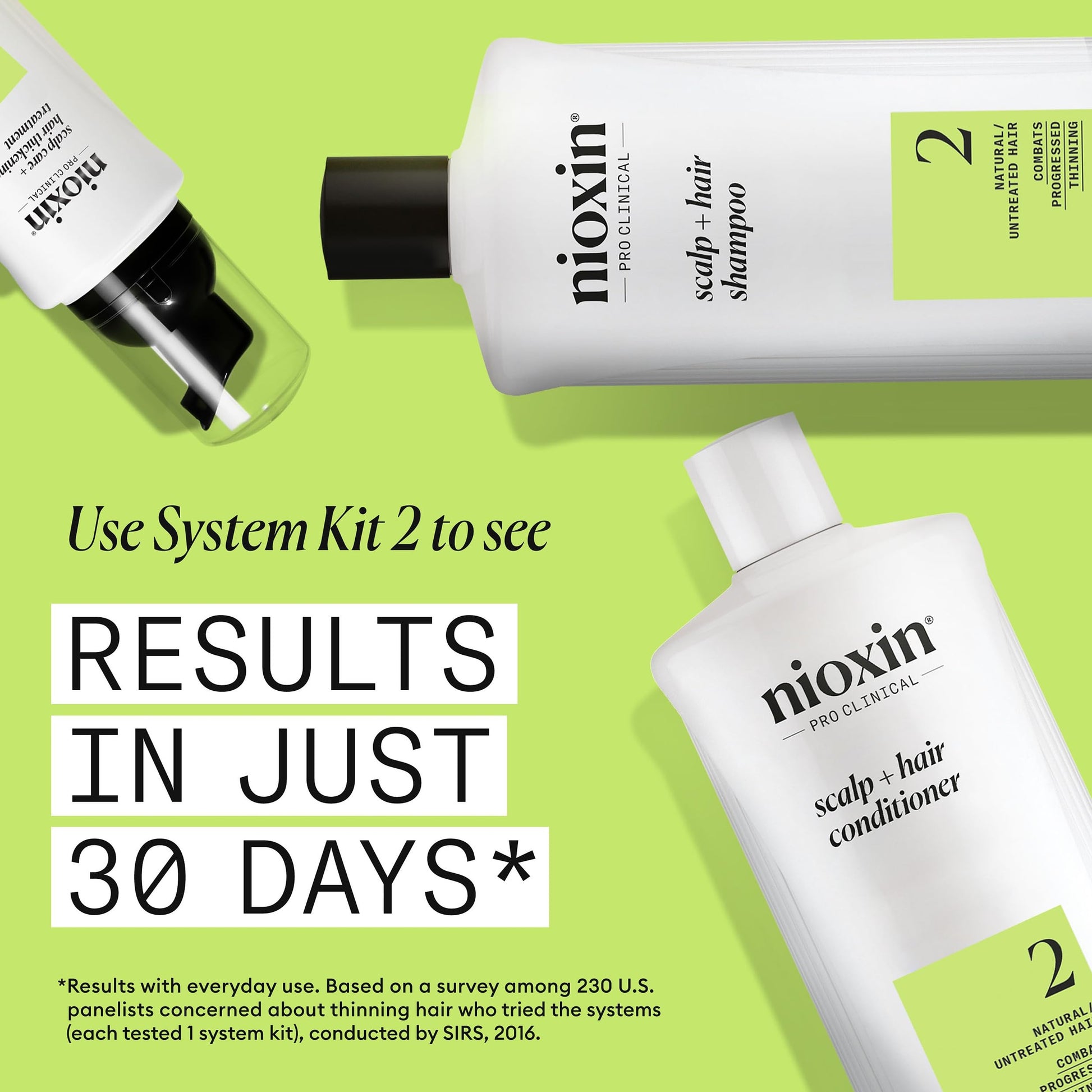 Light Goldenrod Nioxin Scalp + Hair Thickening System 2 Shampoo | For Natural or Untreated Hair with Progressed Thinning | With Niacinamide and Biotin | 16.9 Fl oz.