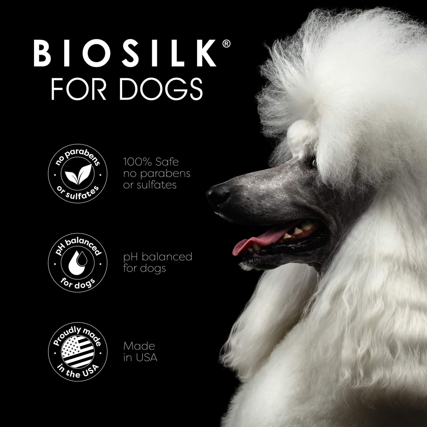 Black BioSilk for Dogs Silk Therapy Shampoo With Natural Coconut Oil | Sulfate and Paraben Free Natural Dog Shampoo, 12 Fl Oz - 6 Pack | Made in the USA