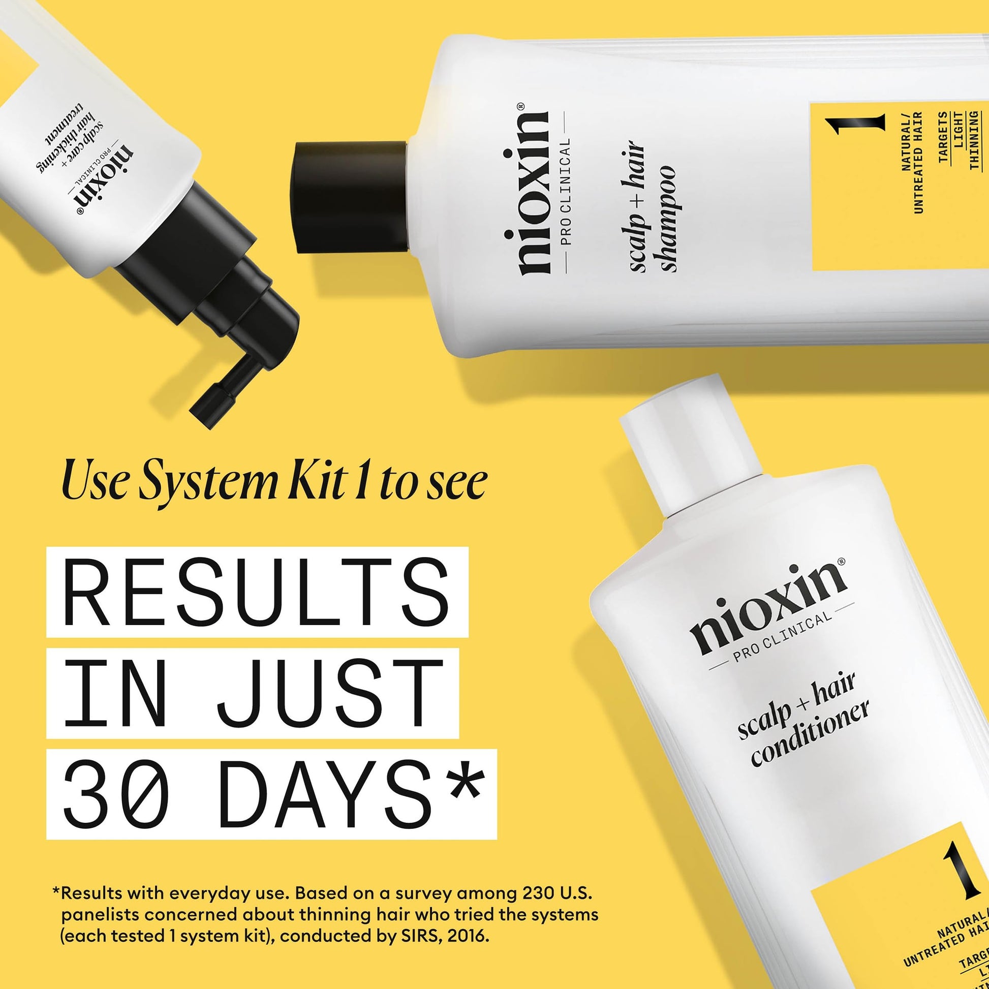Light Goldenrod Nioxin Scalp + Hair Thickening System 1 Conditioner | For Natural or Untreated Hair with Light Thinning | With Niacinamide and Biotin | 16.9 Fl oz.