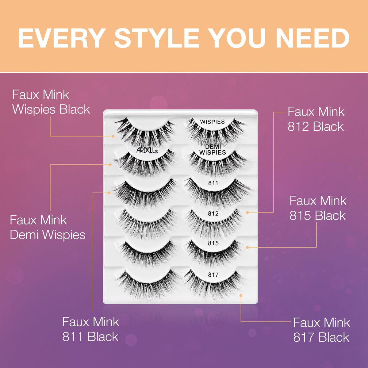 Ardell Faux Mink Wispy False Eyelashes Lookbook Lash Set – Natural Loo ...