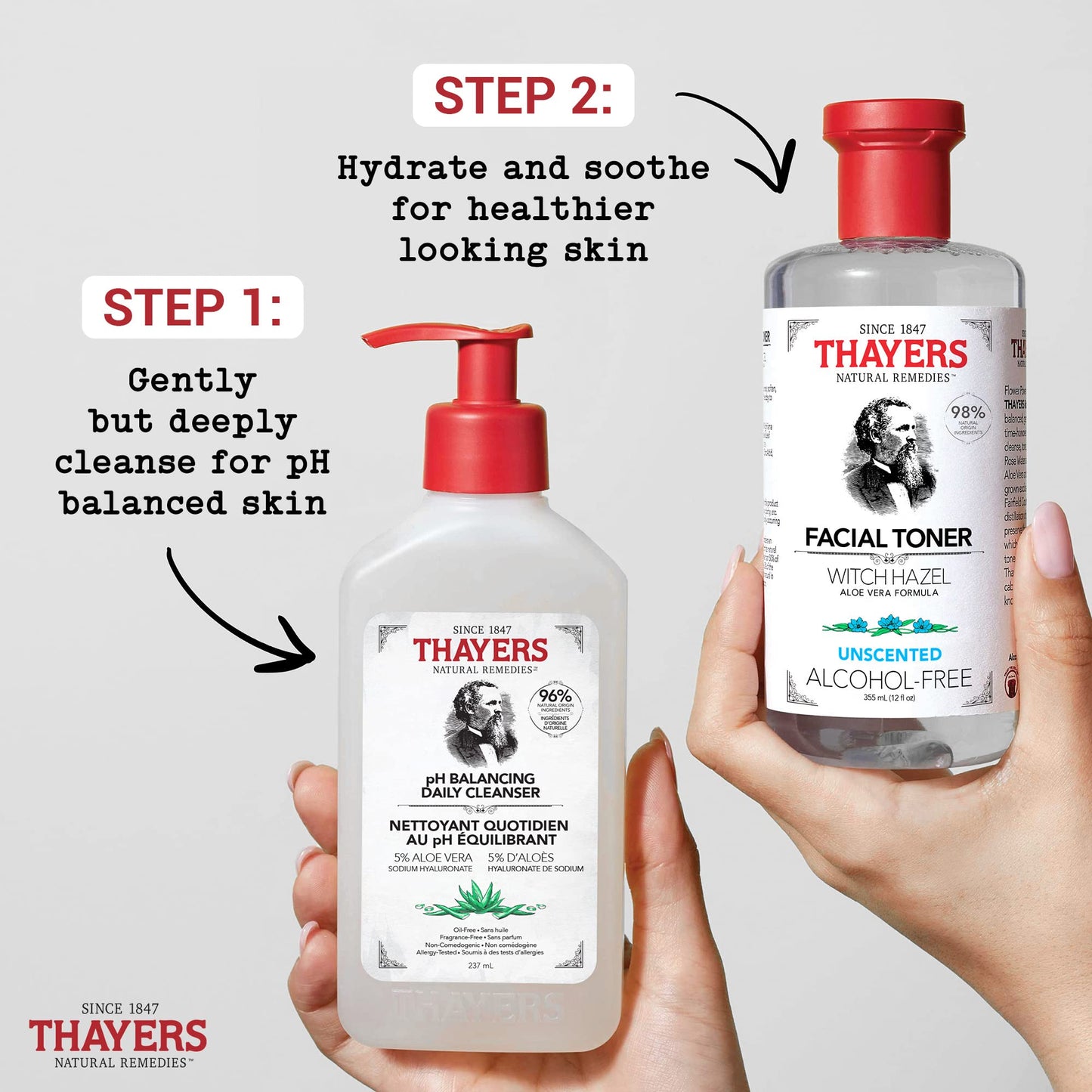 THAYERS pH Balancing Daily Cleanser, Face Wash with Aloe Vera, Gentle and Hydrating Skin Care for Dry, Oily, or Acne Prone Skin, 237ml