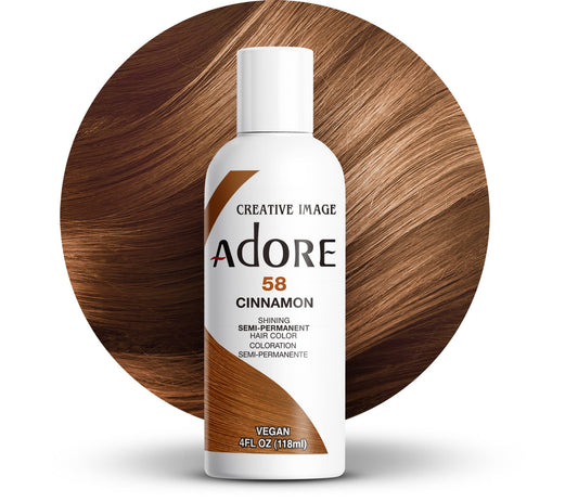 Adore Semi Permanent Hair Color - Vegan and Cruelty-Free Hair Dye - 4 Fl Oz - 058 Cinnamon (Pack of 3)
