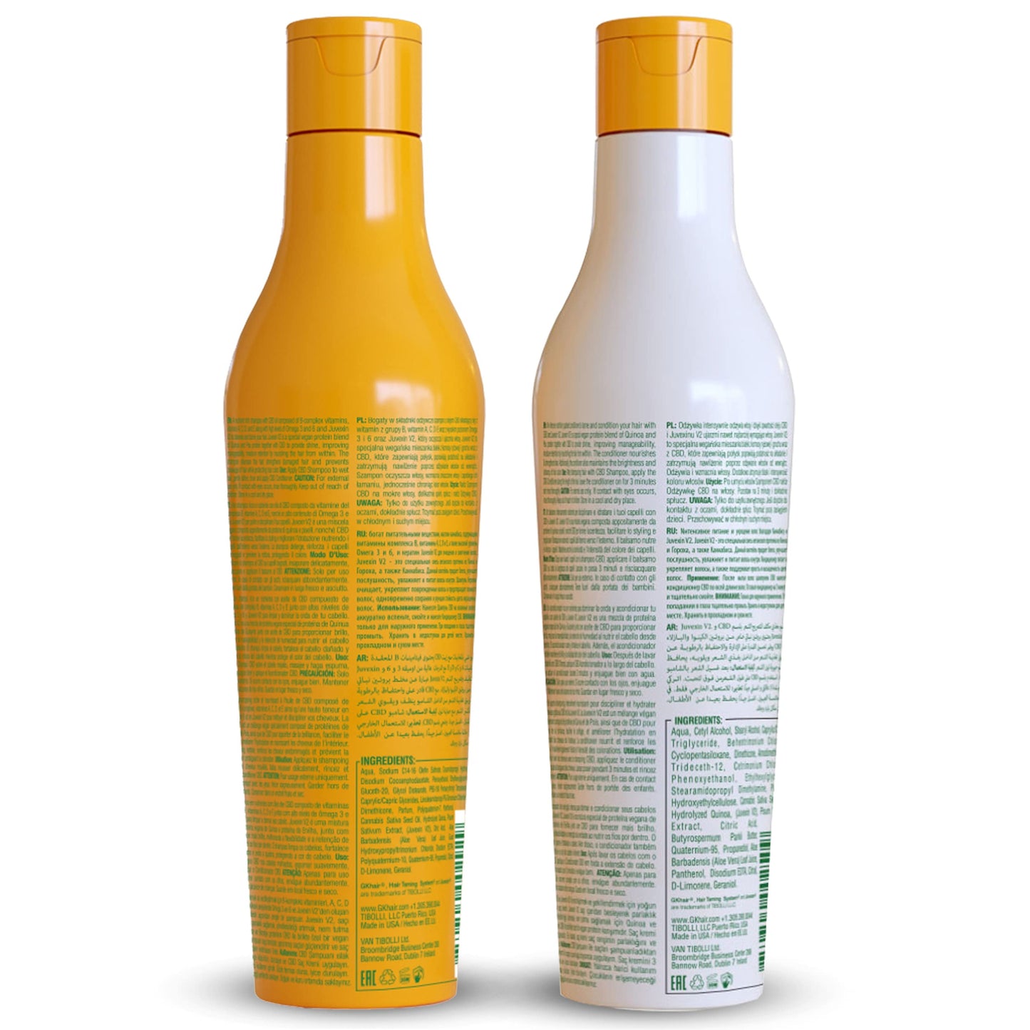 Ensembles de shampoing et d'après-shampoing au chanvre GK HAIR Hydratant Fortifiant Coloré Traité Abîmé Réparateur Nourrit et Brillance Naturel Biologique Végétalien Sans sulfate Sans parabène (Duo)