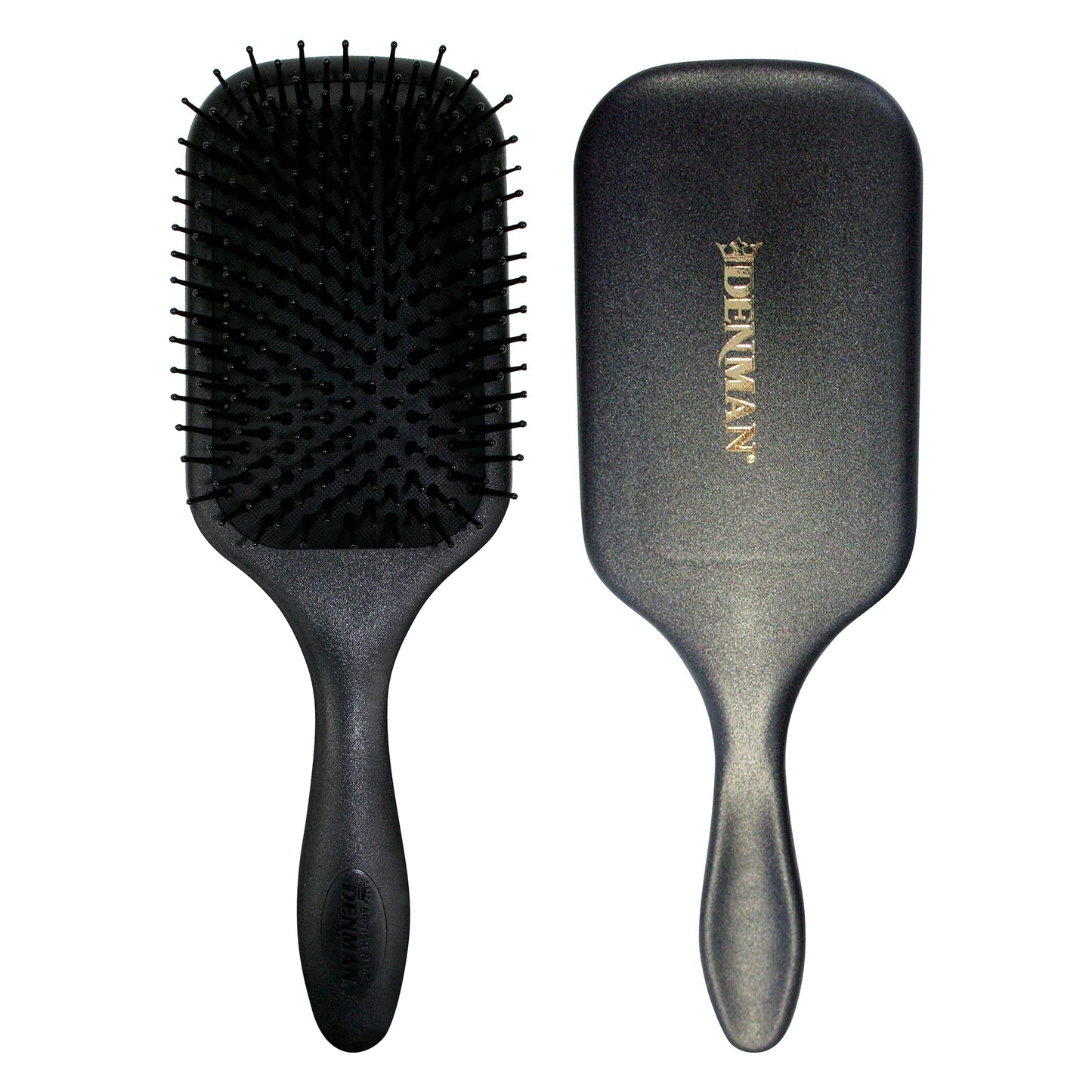 Brosse à cheveux Denman (noire) à coussinet large pour brushing et démêlage - Coiffage, lissage et lissage confortables - Pour femmes et hommes, D83