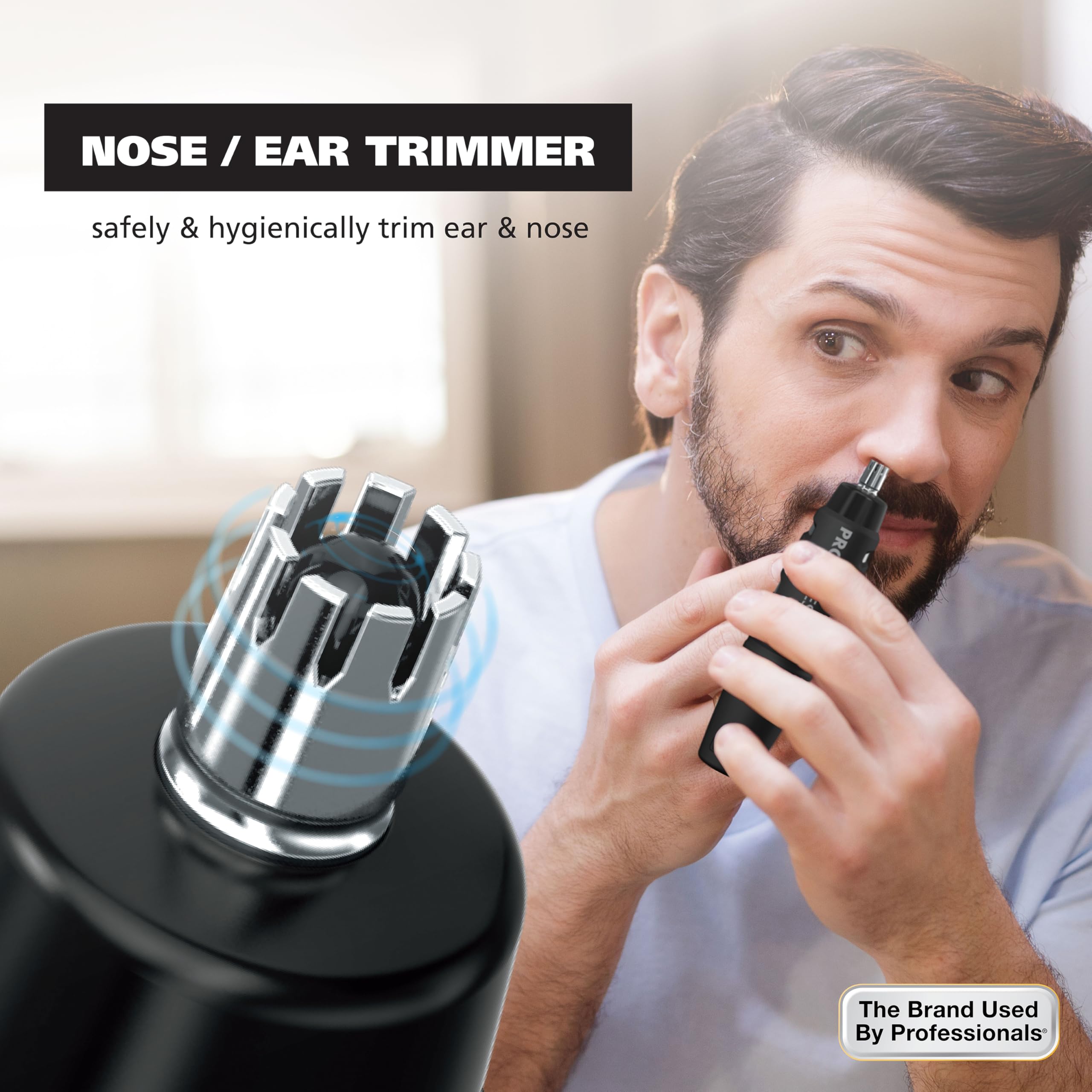 Wahl DualTech® Pro Series® 2 in 1 Lithium Battery Dual Sided Eyebrow Trimmer and Nose Hair Trimmer for Men – Model 3025698