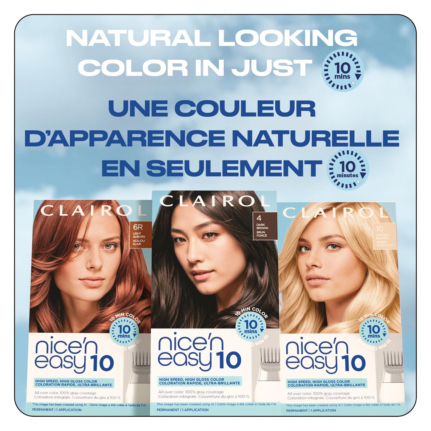 Lavender Clairol Nice'N Easy 10 Permanent Hair Dye, 6WN Light Chocolate Brown Hair Color, Pack of 1