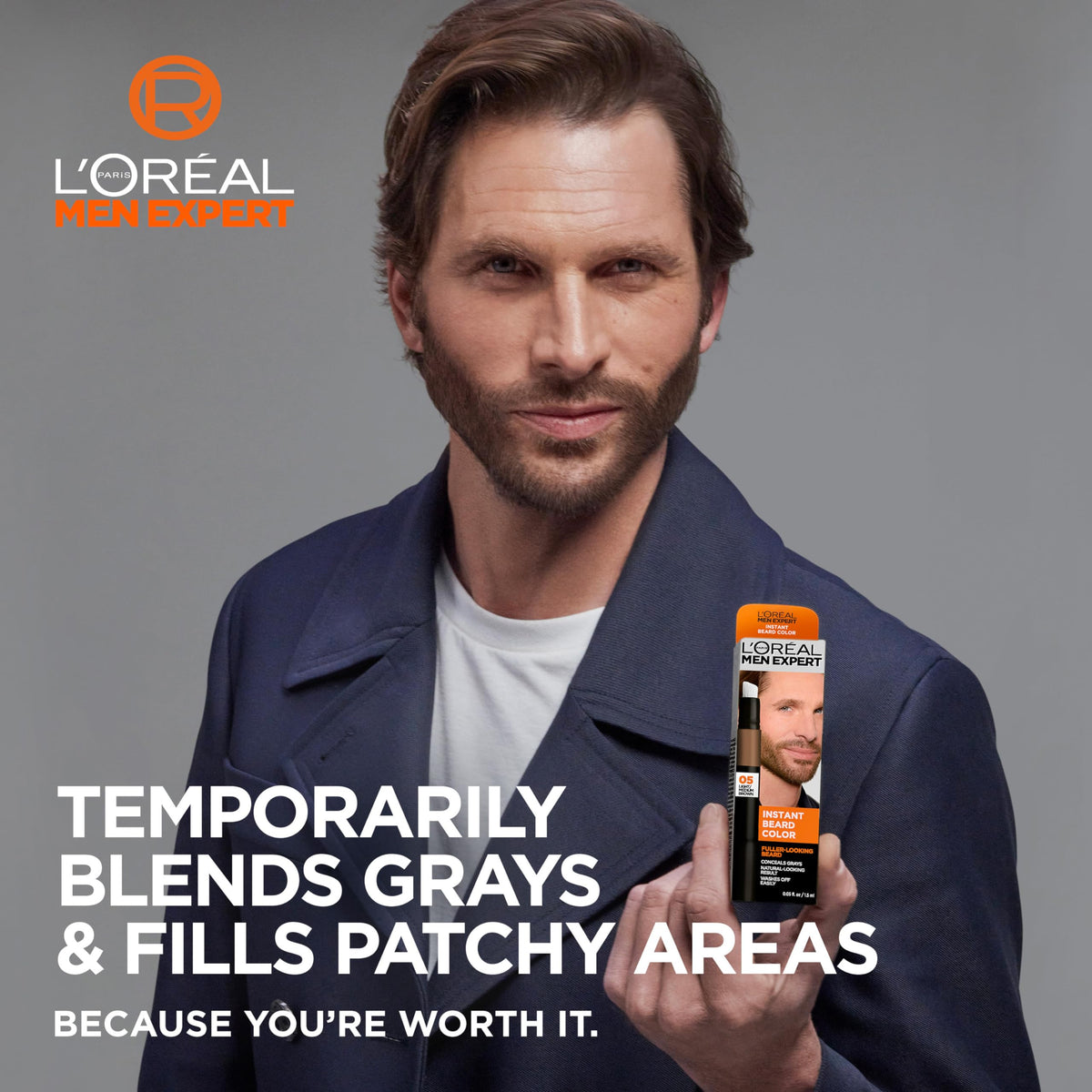 L’Oreal Paris Men Expert Instant Temporary Beard Color, Beard Filler f ...