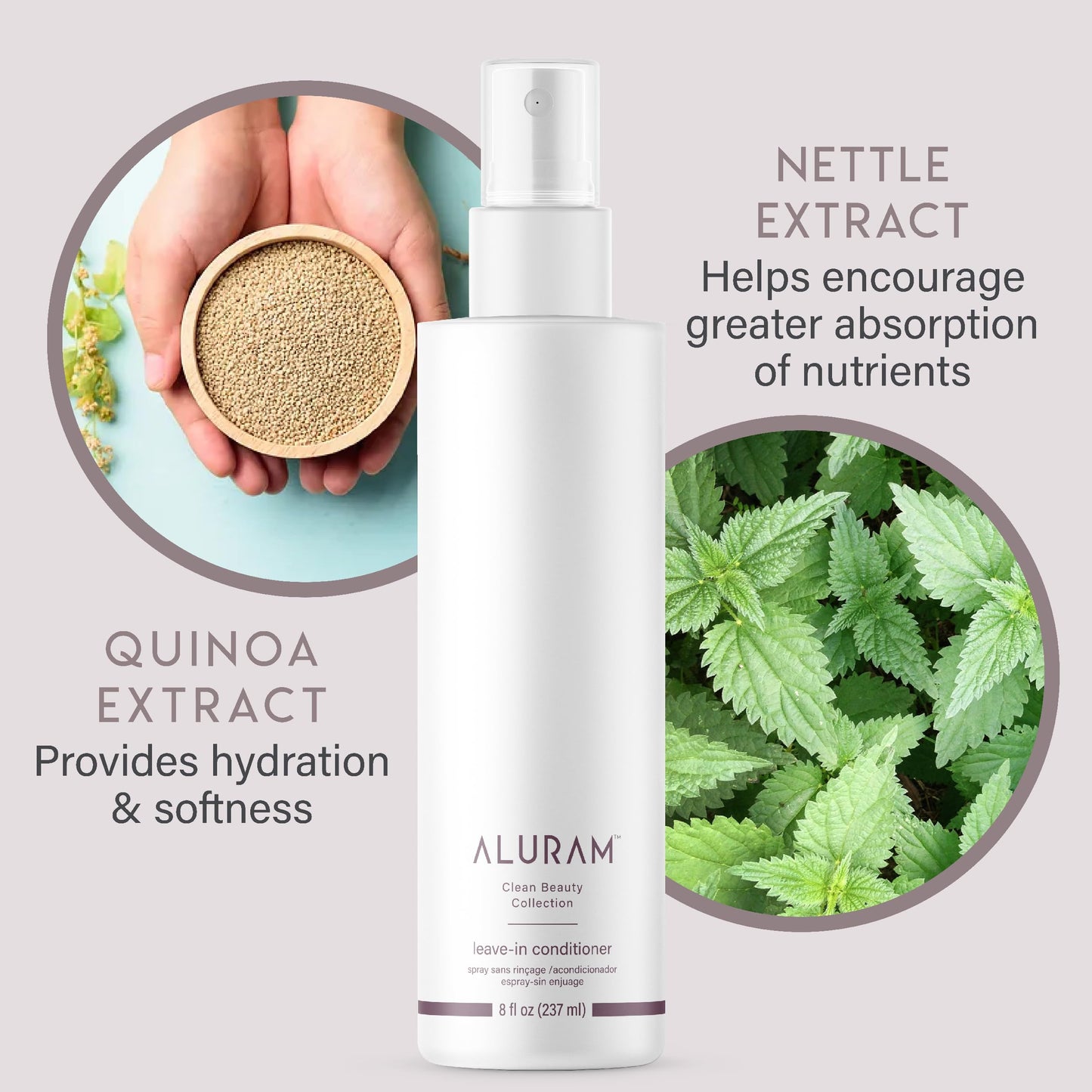 ALURAM Coconut Water Leave-In Conditioner for Healthy, Hydrated Hair, 8 Fl Oz