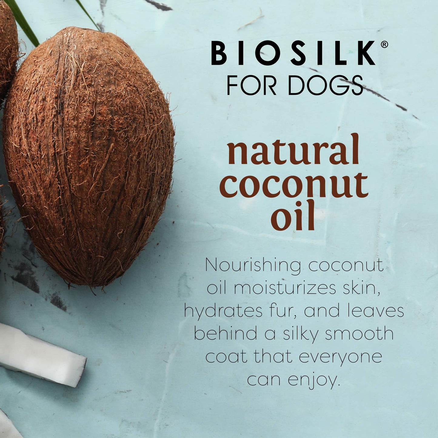Light Blue BioSilk Silk Therapy Conditioning Detangling Spray for Dogs with Natural Coconut Oil, Leave-In Detangler and Conditioner, Dematting Grooming Spray, Sulfate Free, 7 Fl Oz