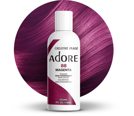 Adore Semi Permanent Hair Color - Vegan and Cruelty-Free Hair Dye - 4 Fl Oz - 088 Magenta (Pack of 1)