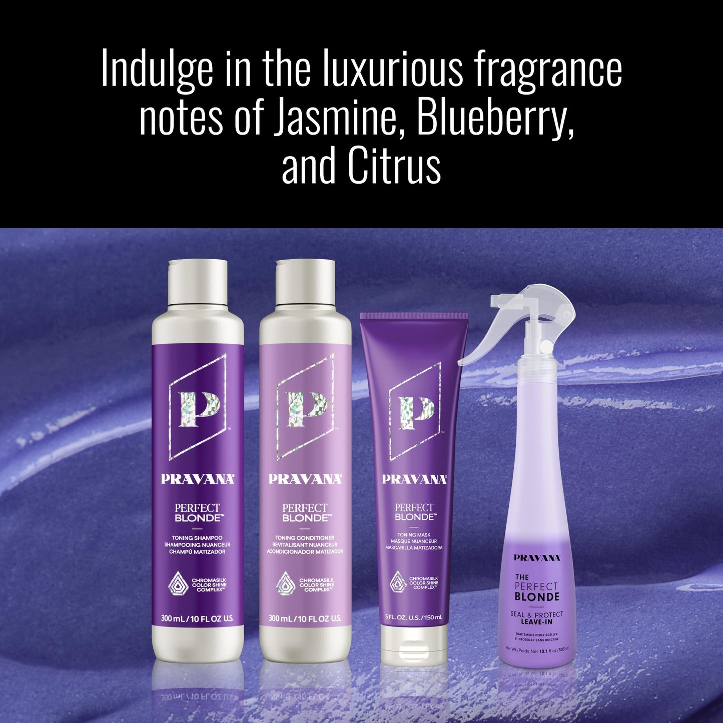 Pravana The Perfect Blonde Purple Toning Shampoo | Neutralizes Brassy, Yellow Tones | For Color-Treated Hair | Chromasilk Enhances Shine & Protection | Vegan, Paraben & Sulfate Free | 10 Fl Oz