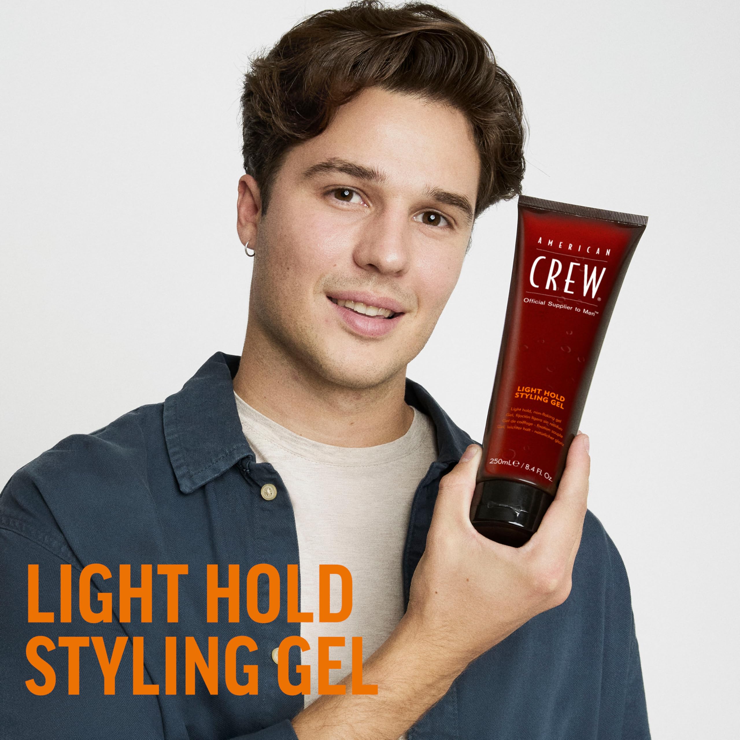 American Crew Men's Hair Gel, Light Hold Styling Product, 13.1 fl oz