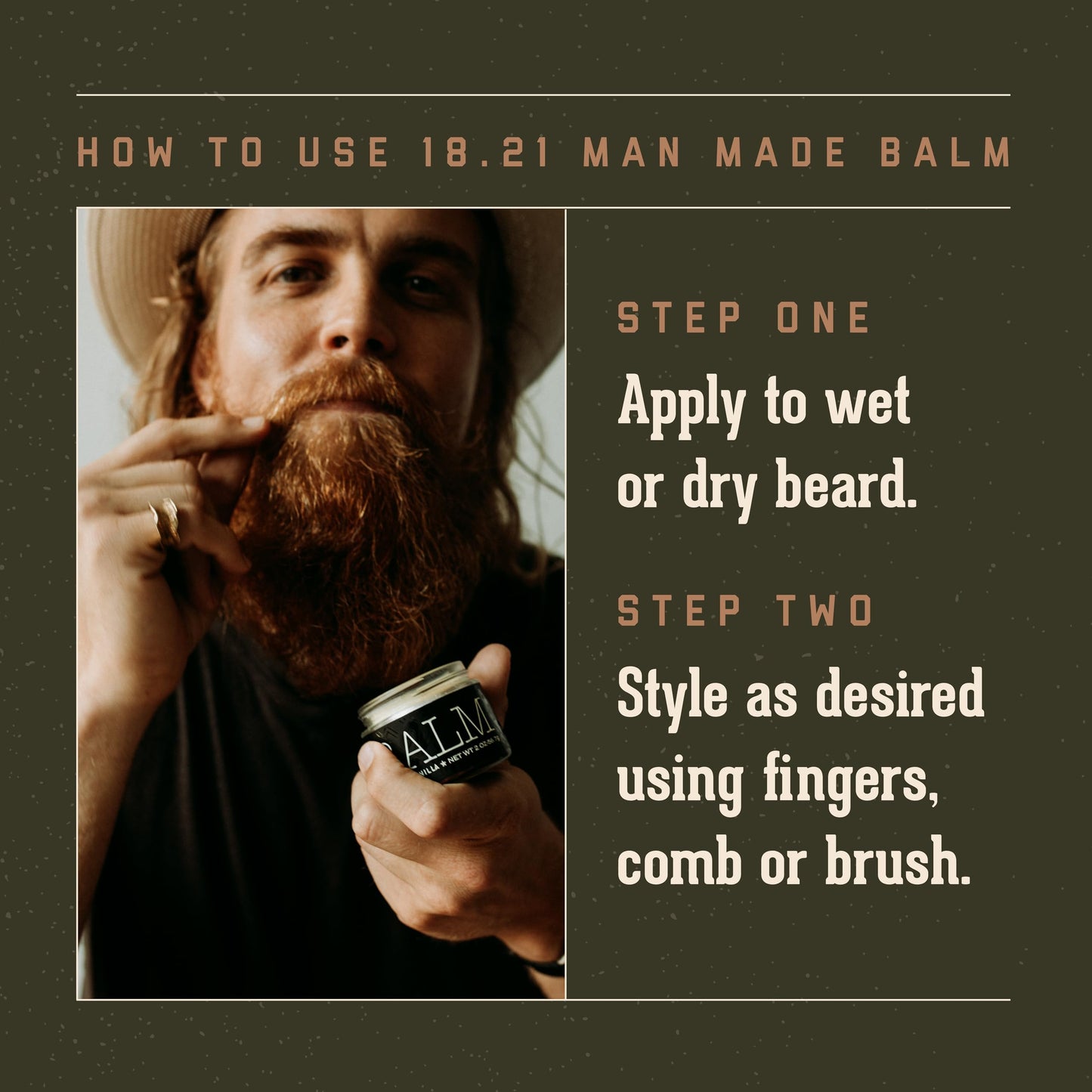 Dark Slate Gray 18.21 Man Made Beard Balm for Men, Spiced Vanilla, 2 fl. oz - Premium Grooming Cream with Low Shine for Conditioning and Shaping Beards, Mustaches - Scented Facial Hair Balms, Long-Lasting Moisture