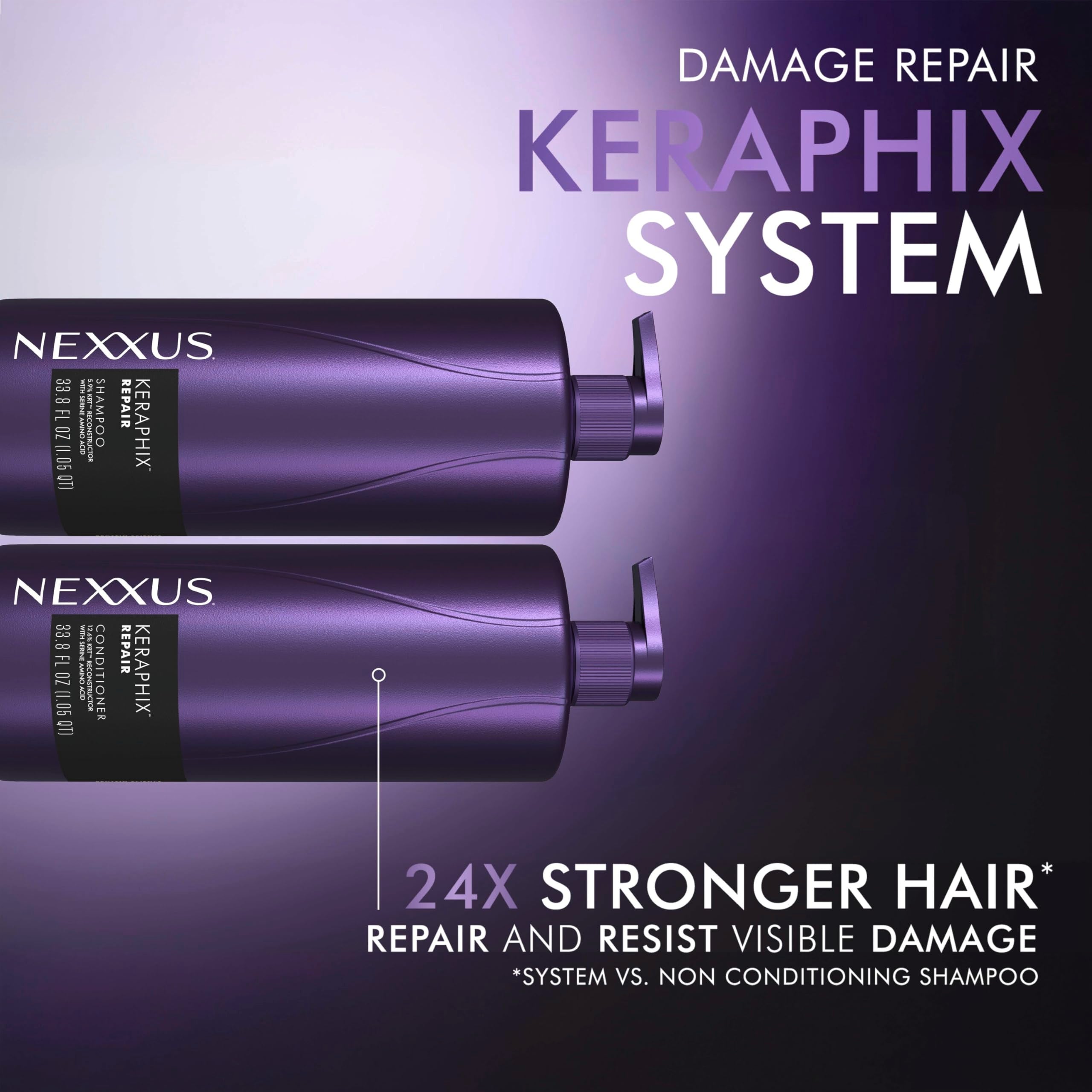 Nexxus KERAPHIX Conditioner Damage Repair for Damaged Hair Powered by KRT Keratin Resistance Therapy with Liquid Crystal Amino Acids 33.8 Fl oz