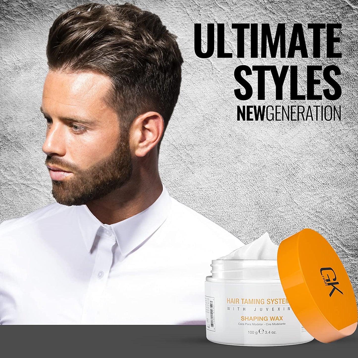 GK HAIR Global Keratin Shaping Hair Wax (3.4 Fl Oz/100 g) Styling Product for Matte, Textured and Pliable Hold Bee Wax Adds Shine For Men and Women - All Hair Types