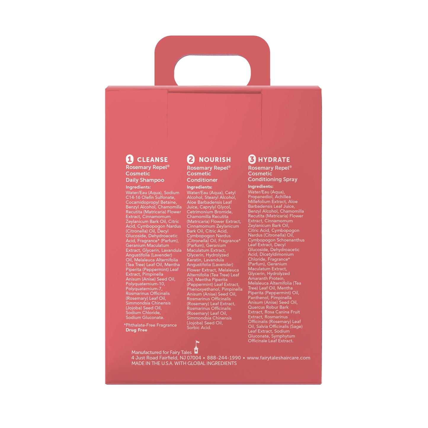 Fairy Tales Rosemary Repel Shampoo, Conditioner, and Conditioning Spray for Kids – Travel Set – Paraben Free, Sulfate Free, Gluten Free, Nut Free – 3.3 oz (Pack of 3)