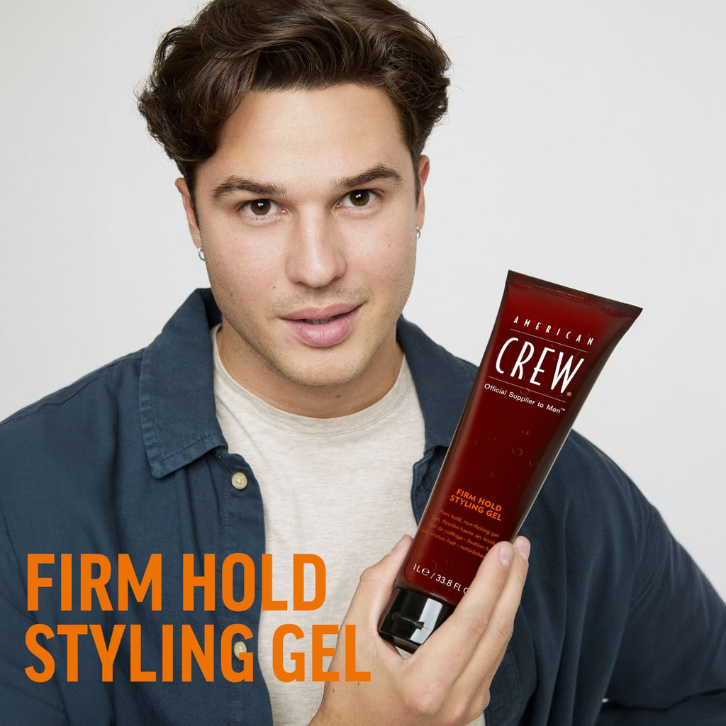 American Crew Men's Hair Gel, Firm Hold, Non-Flaking Styling Product, 13.1 fl oz