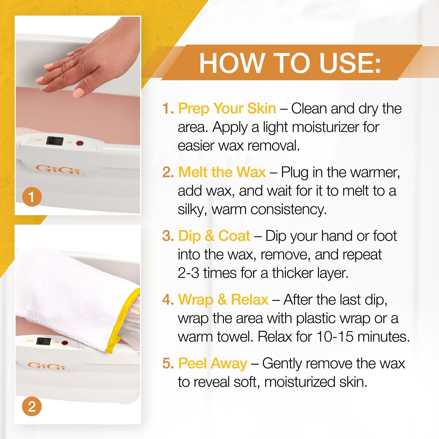 GiGi 石蜡，用于手足治疗的数字石蜡浴，含桃色石蜡，6 磅。