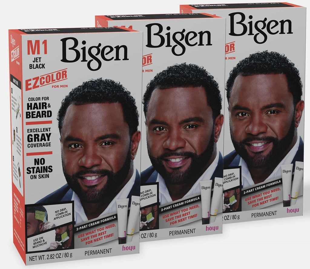 M1 Bigen EZ Color for Men Jet Black - 3 Pack