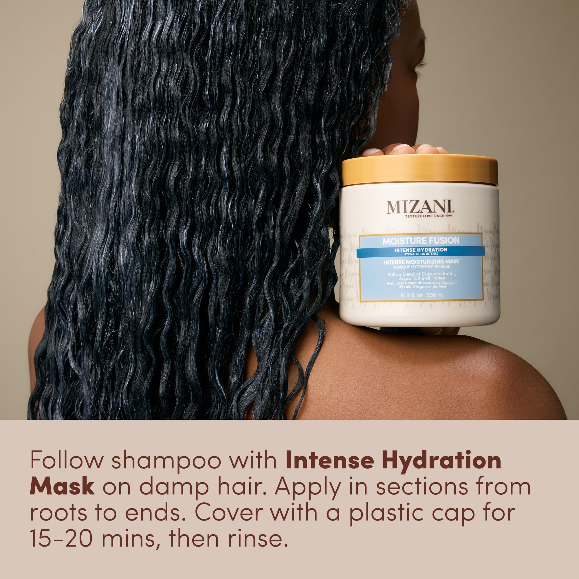 Mizani Moisture Fusion Intense Moisturizing Mask - Hydrating Hair Mask for Dry and Curly Hair, Deep Conditioning Treatment with Argan Oil, Sulfate-Free