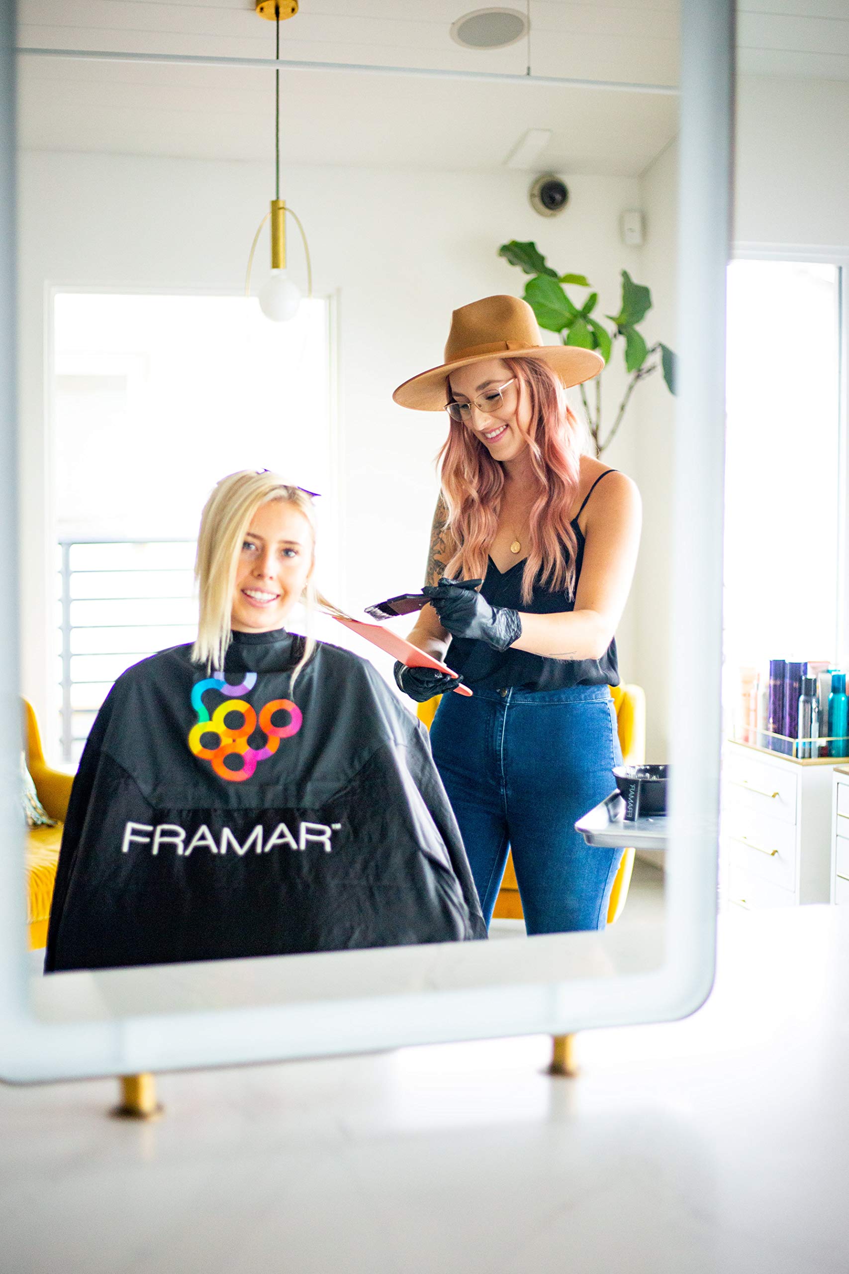FRAMAR Balayage Board and Paddle Set - Long & Short Foil Board For Highlights, Highlighting Board, Textured Surface Improves Grip, Faster, Smoother Workflow, Curved for Closer-to-Head Use – 2 Pack