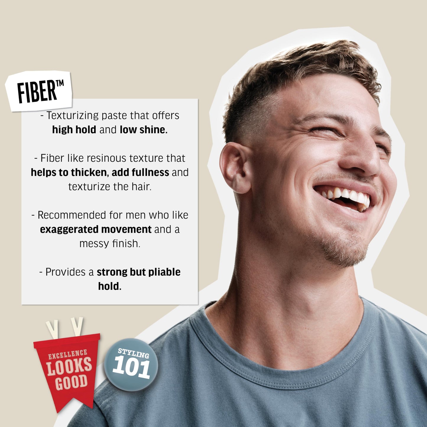 Light Gray American Crew Men's Hair Fiber (OLD VERSION), Like Hair Gel with High Hold with Low Shine, 3 Oz (Pack of 1)