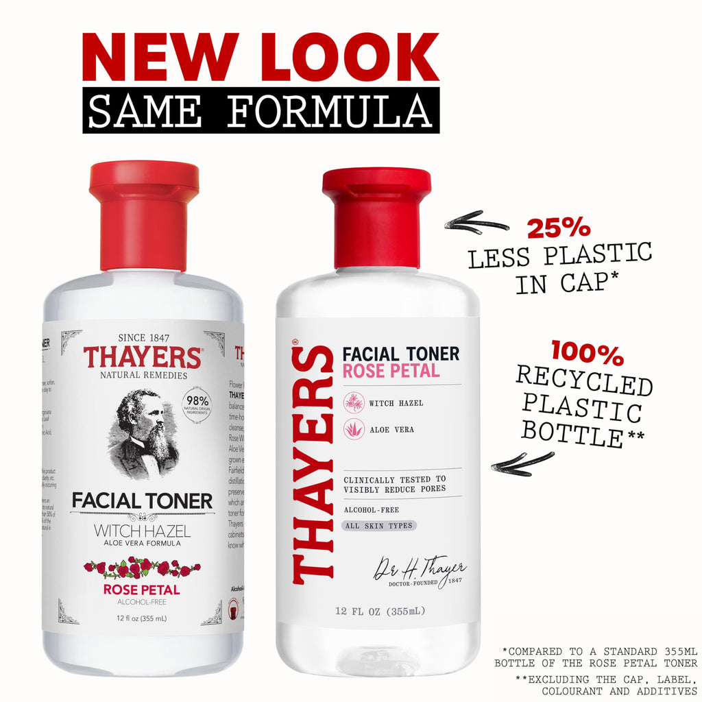 Thayers Facial Toner, Witch Hazel with Aloe Vera, Rose Petal, 12 Fl Oz