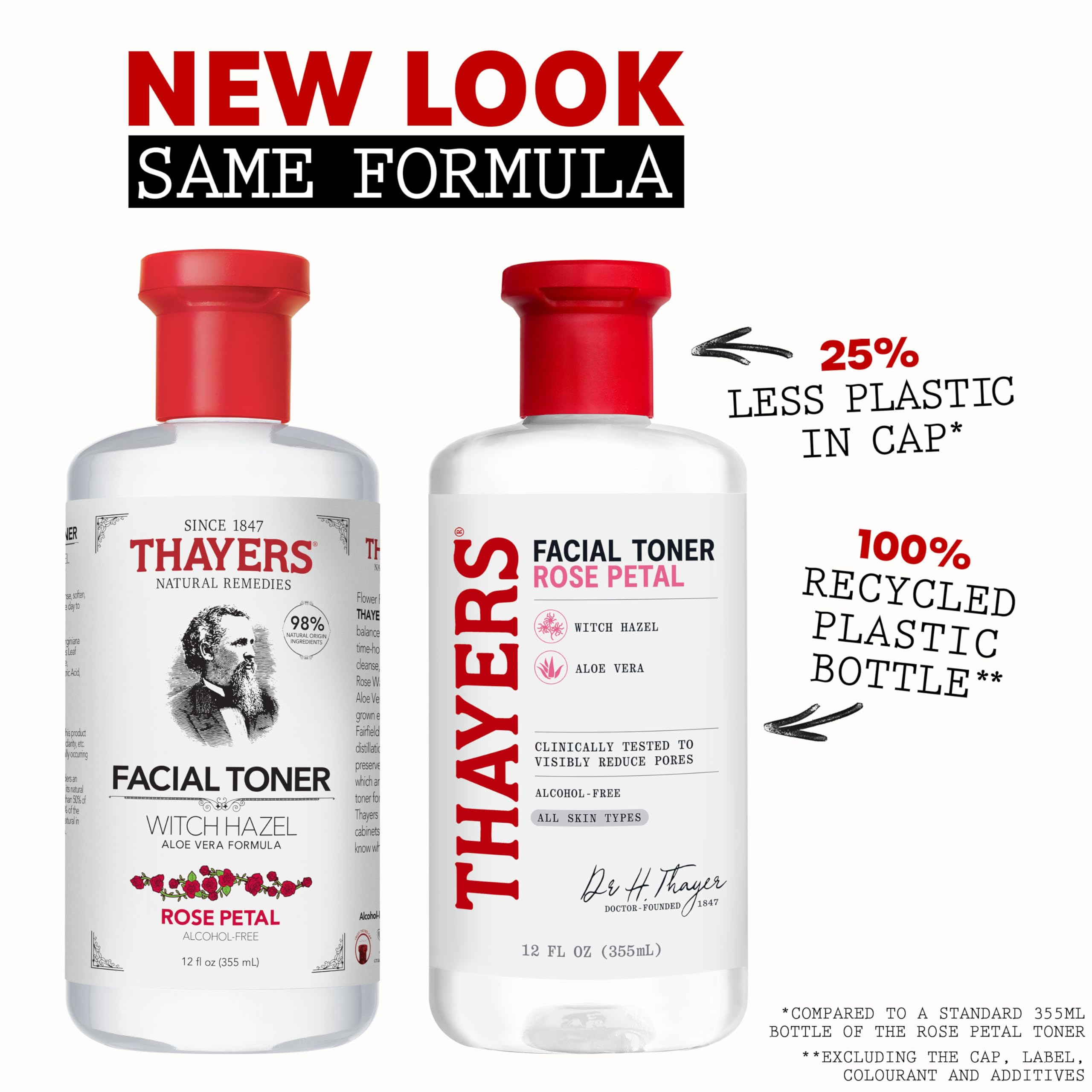 Thayers Facial Toner, Witch Hazel with Aloe Vera, Rose Petal, 12 Fl Oz