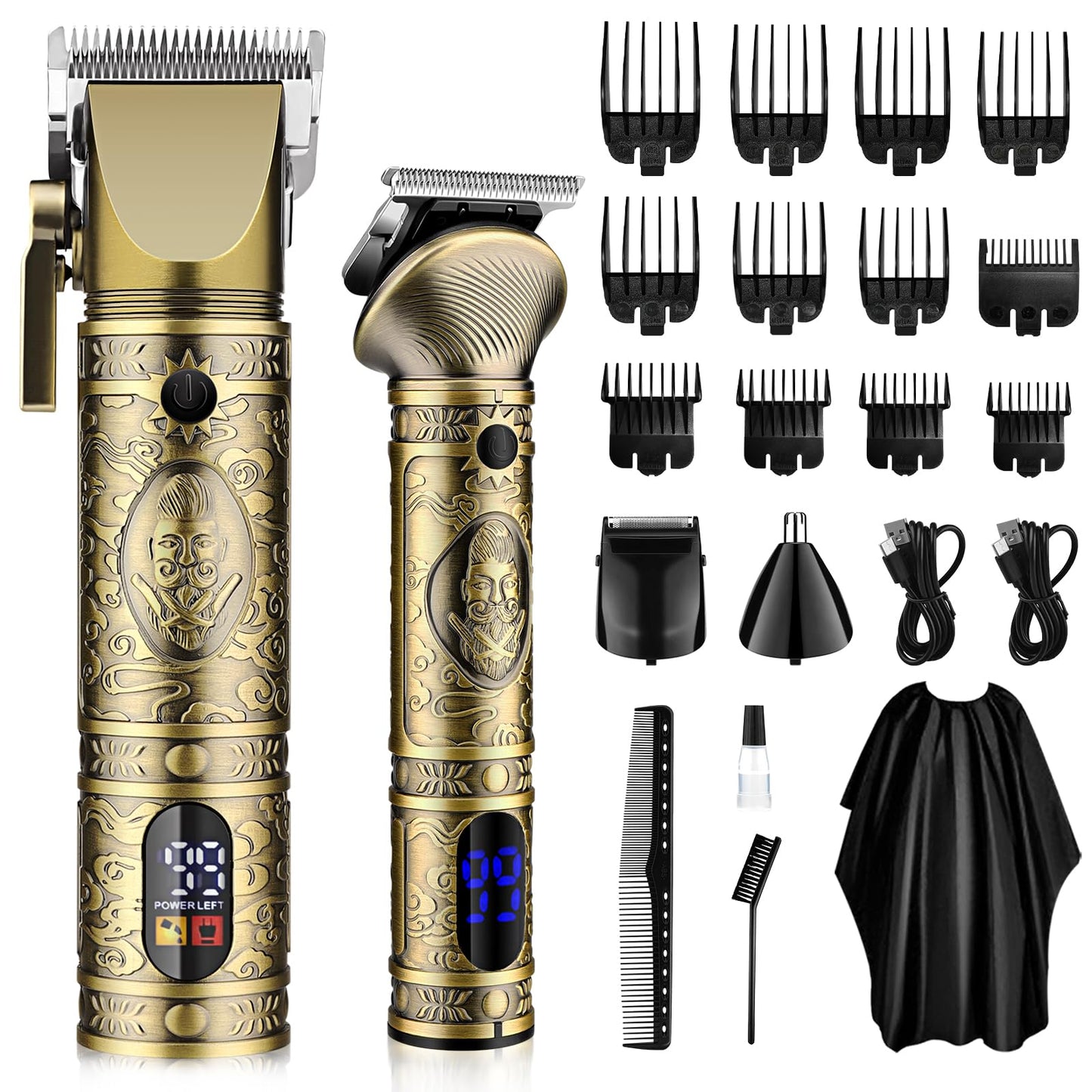 GSKY 男士专业理发器，无线理发器，男士理发器和修剪器套装，带 LED 显示屏