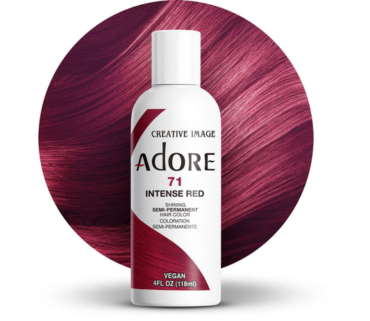 Adore Semi Permanent Hair Color - Vegan and Cruelty-Free Hair Dye - 4 Fl Oz - 071 Intense Red (Pack of 1)