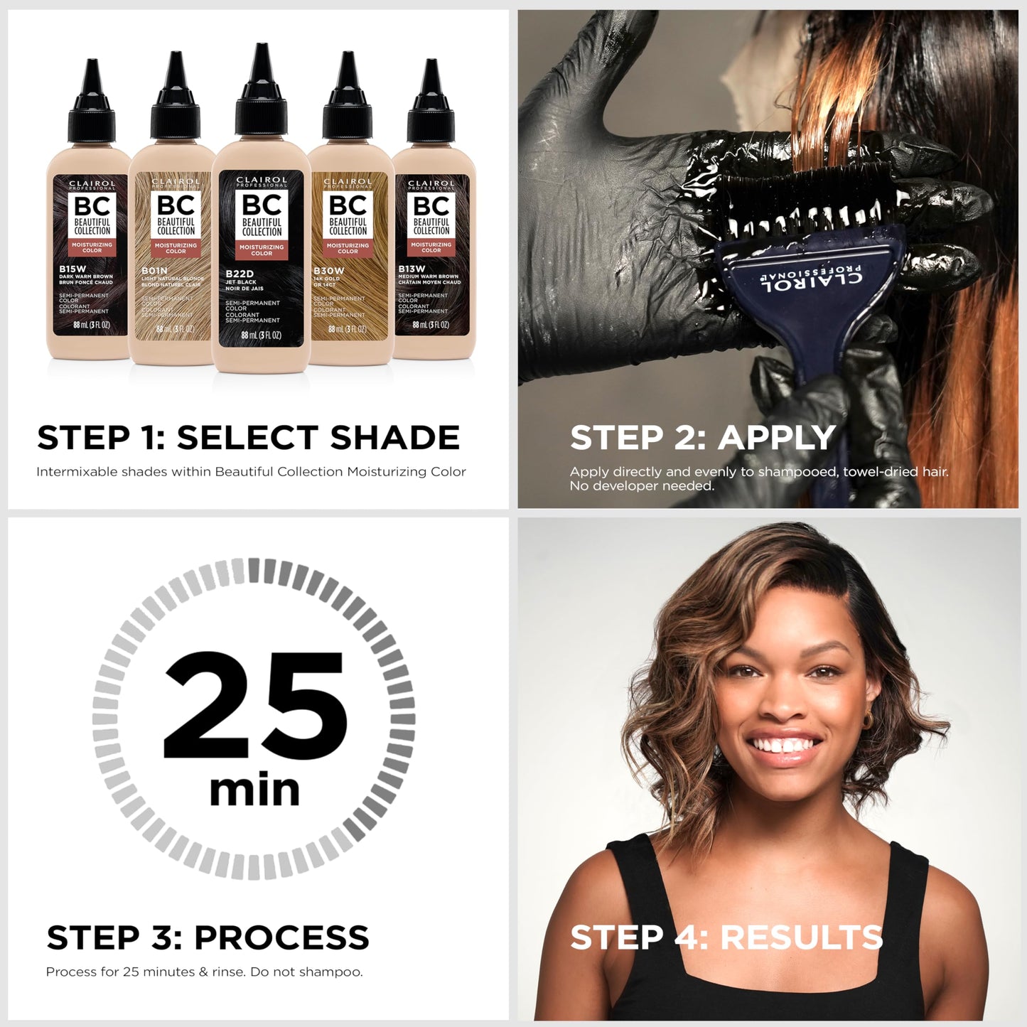 White Smoke Clairol Professional Beautiful Collection Hair Color, 18D Darkest Brown, 3 Fl Oz - Packaging May Vary