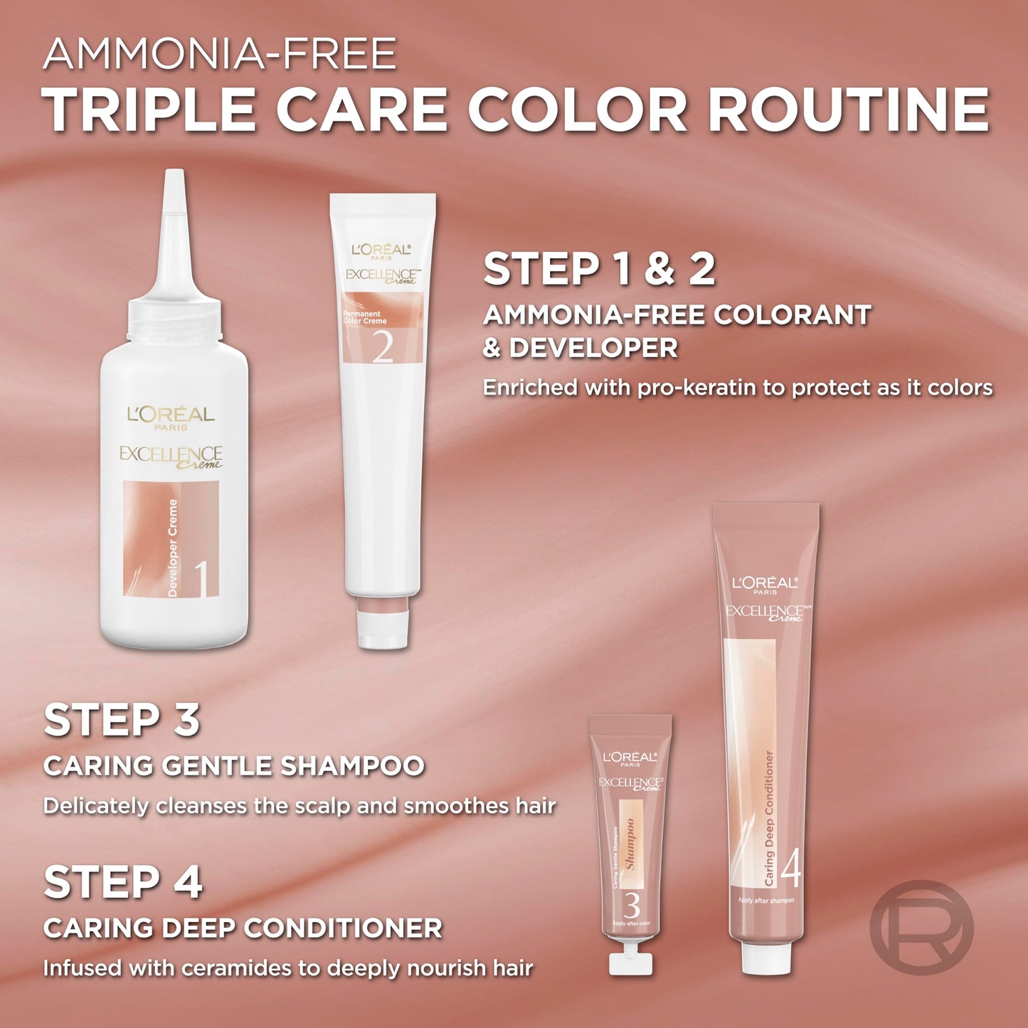 Rosy Brown L’Oreal Paris Excellence Universal Nudes Permanent Hair Color, Ammonia Free Hair Dye for Gray Hair Coverage, 5N Natural Brown, 1 Hair Dye Kit