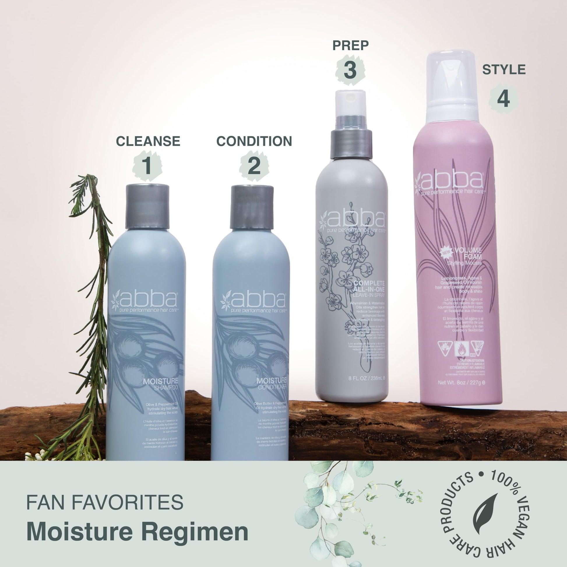 White Smoke ABBA Moisture Shampoo, Olive & Peppermint Oil,8 Fl Oz (Pack of 1)