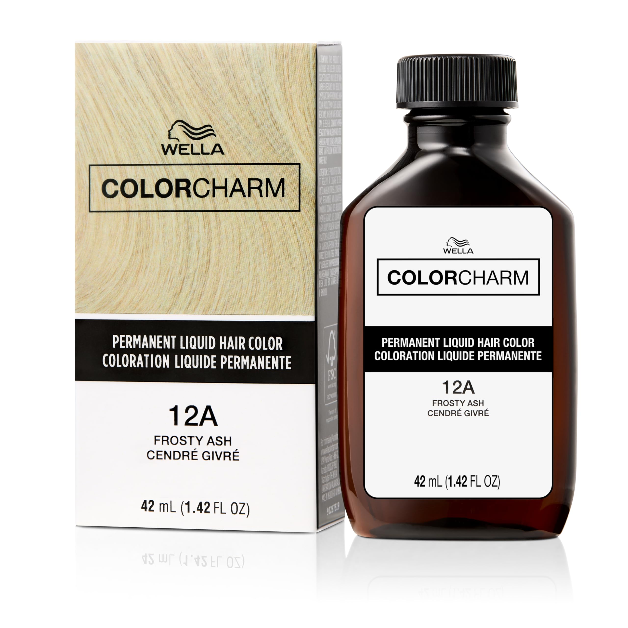 COLORCHARM Permanent Liquid Hair Color | 12A Frosty Ash Blonde | Up to 100% Gray Coverage | 1.42 Fl Oz
