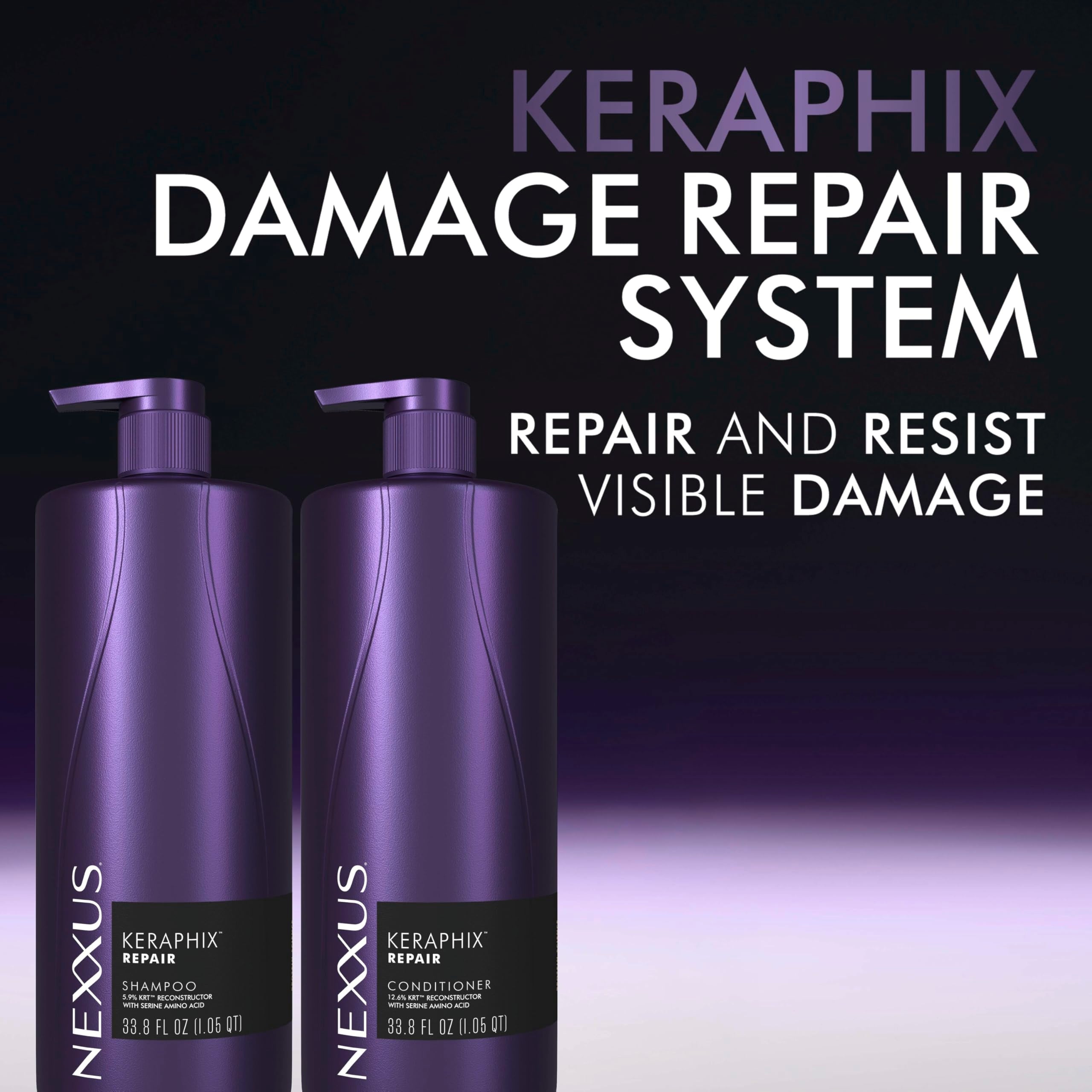 Nexxus KERAPHIX Conditioner Damage Repair for Damaged Hair Powered by KRT Keratin Resistance Therapy with Liquid Crystal Amino Acids 33.8 Fl oz