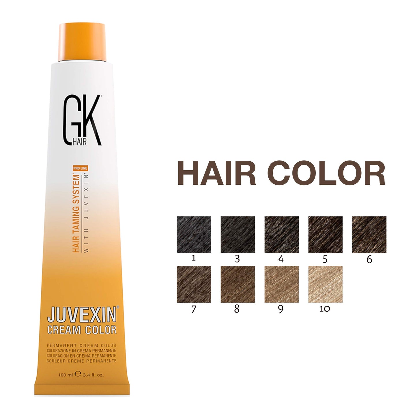 GK HAIR Global Keratin Permanent Hair Cream Color with 87+ Shades (3.4 Fl Oz/100ml) Nourishing & Cleansing Colors for Styling Long Lasting Natural Toner