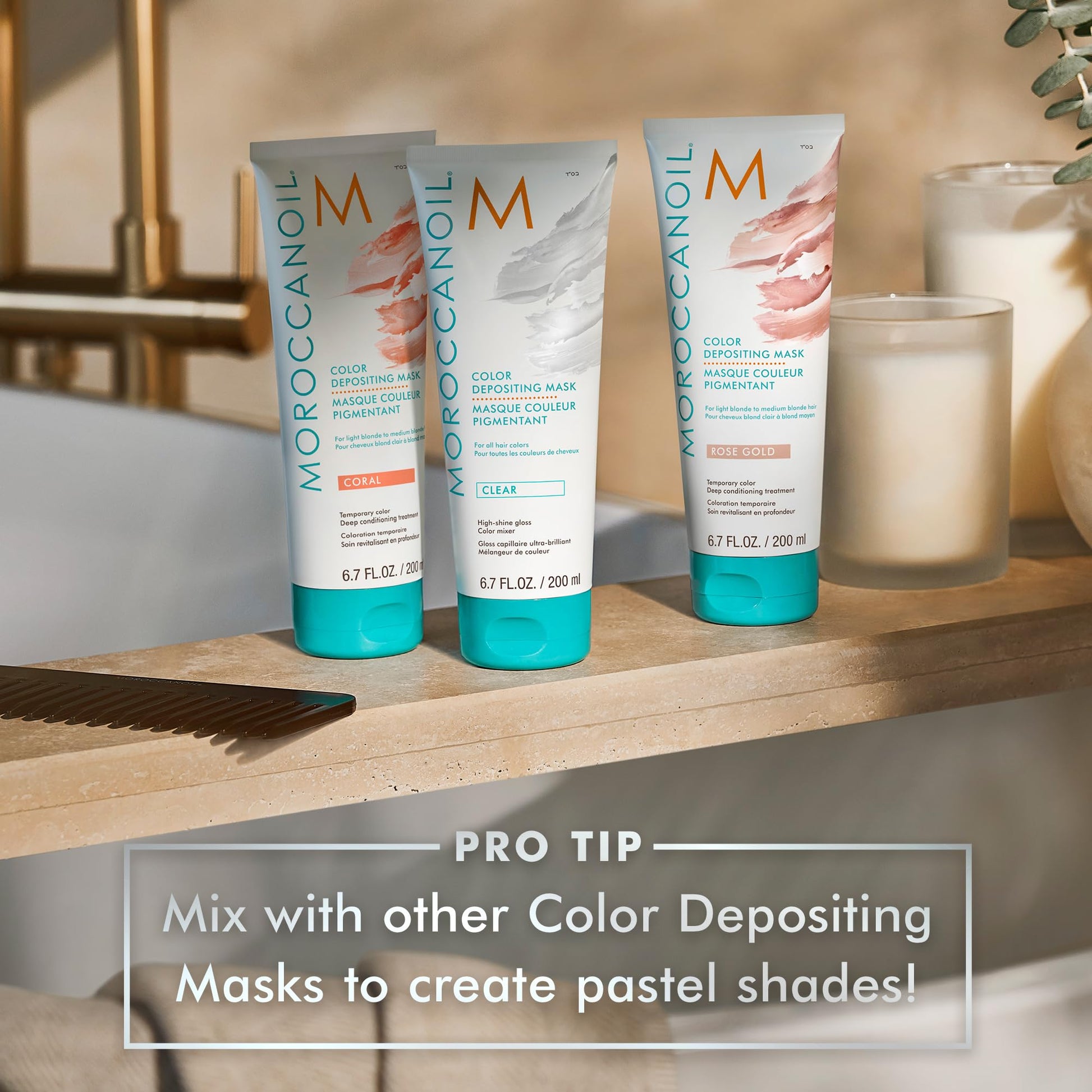 Dark Gray Moroccanoil Color Depositing Mask Clear, 1 Fl. Oz