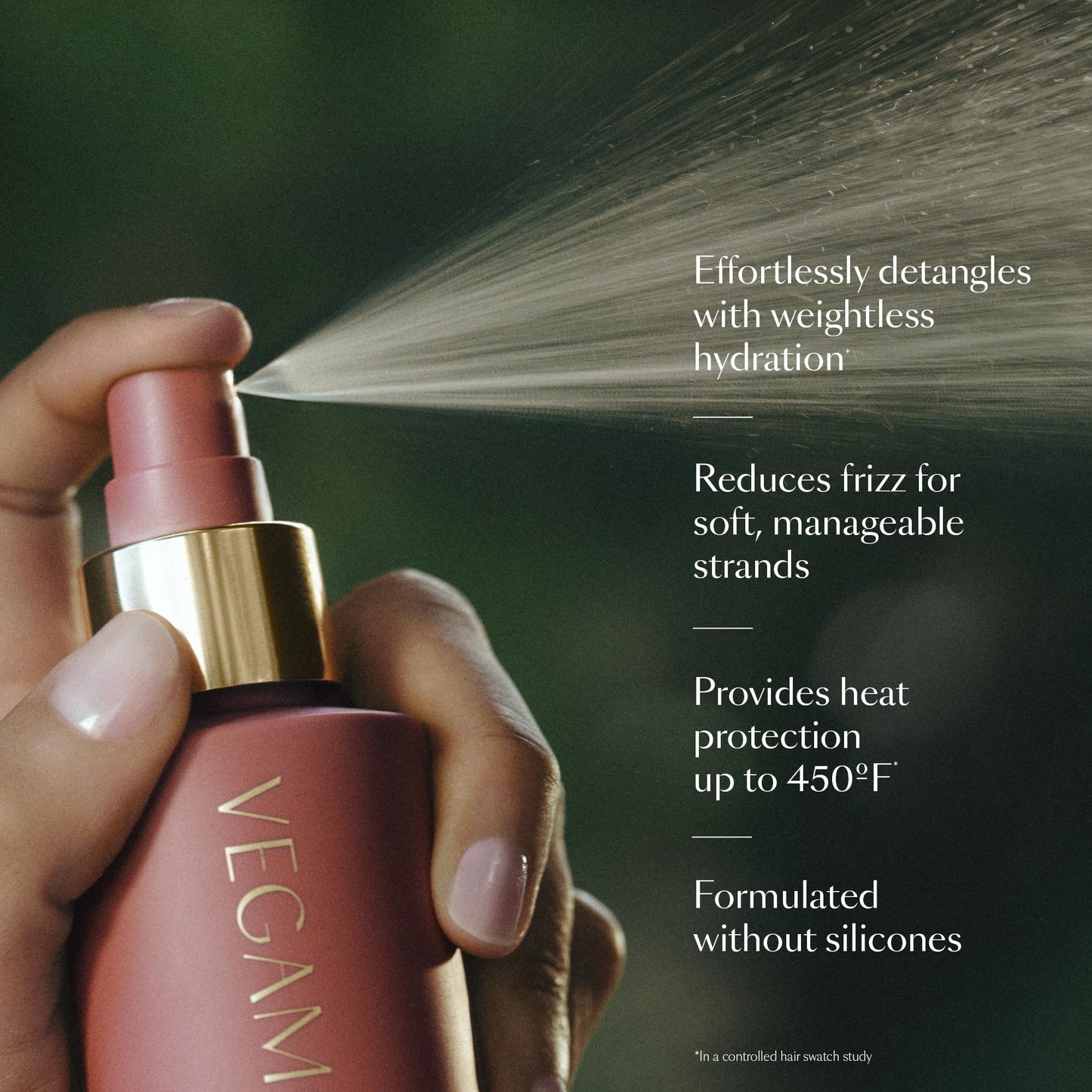 VEGAMOUR HYDR-8 Leave-In Conditioner, for Deep Hydration & Heat Protection, with Vegan Keratin, for Soft, Silky, Frizz Free Hair, 5 fl oz