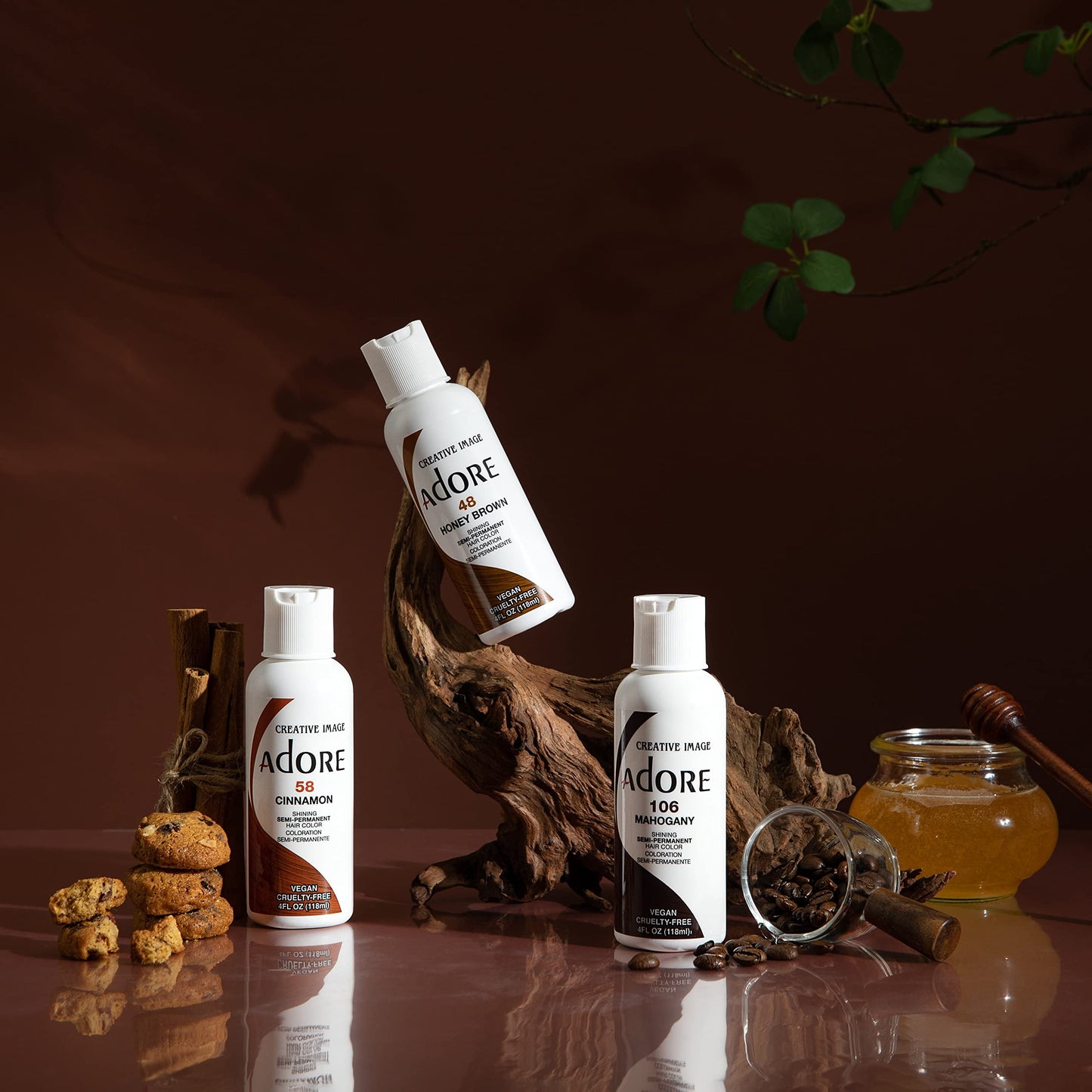 Adore Semi Permanent Hair Color - Vegan and Cruelty-Free Hair Dye - 4 Fl Oz - 058 Cinnamon (Pack of 3)