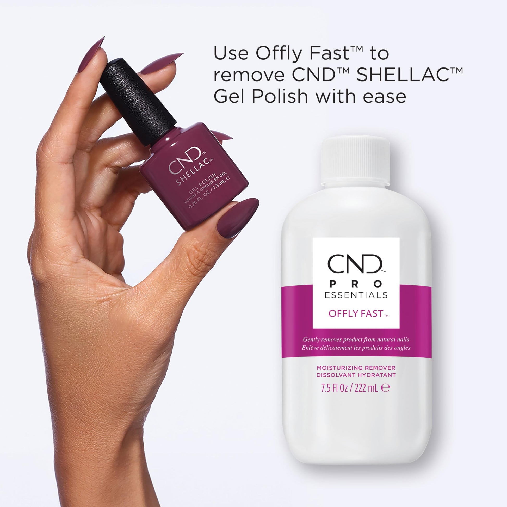 White Smoke CND OFFLY FAST Moisturizing Nail Polish Remover, 32 fl oz