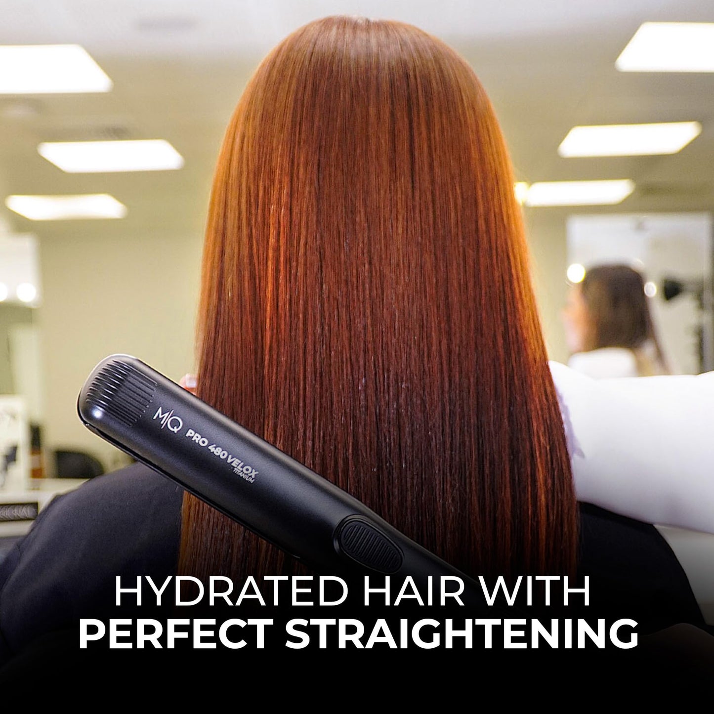 MQ Hair - Lisseur professionnel Pro 480 Velox - Fer plat, plaques en titane avancées, chauffage rapide, résultats dignes d'un salon, sécurité renforcée - Design ergonomique élégant - Noir