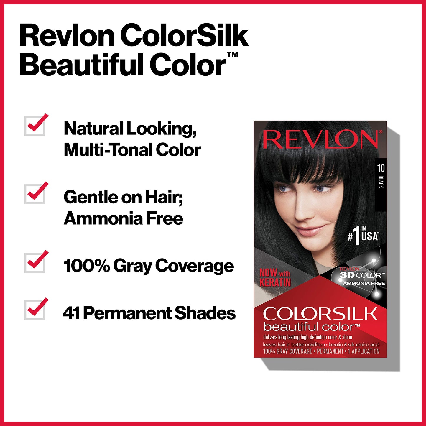 White Smoke Revlon Permanent Hair Color, Permanent Hair Dye, Colorsilk with 100% Gray Coverage, Ammonia-Free, Keratin and Amino Acids, 45 Bright Auburn, 4.4 Oz (Pack of 3)