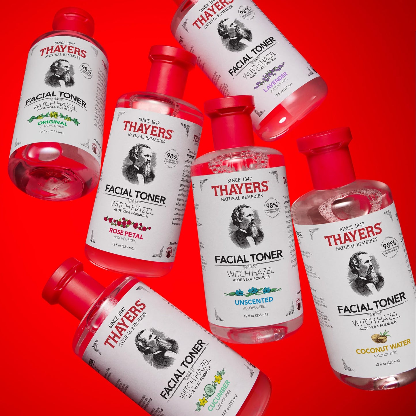 Thayers Alcohol-Free Rose Petal Witch Hazel Facial Toner, Soothing and Hydrating, for All Skin Types, Including Sensitive, Alcohol Free, VALUE Duo Pack (2 x 355mL)