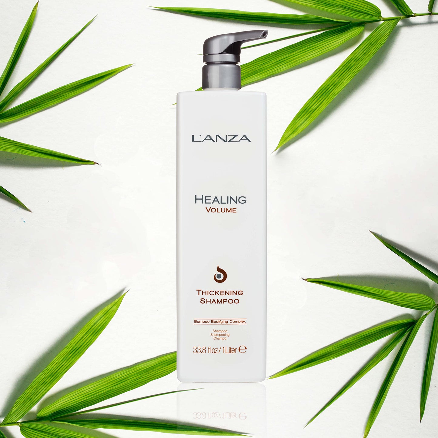 L'ANZA Healing Volume Thickening Shampoo, Boosts Shine, Volume, and Thickness for Fine and Flat Hair, Rich with Bamboo Bodifying Complex and Keratin (33.79 Fl Oz)