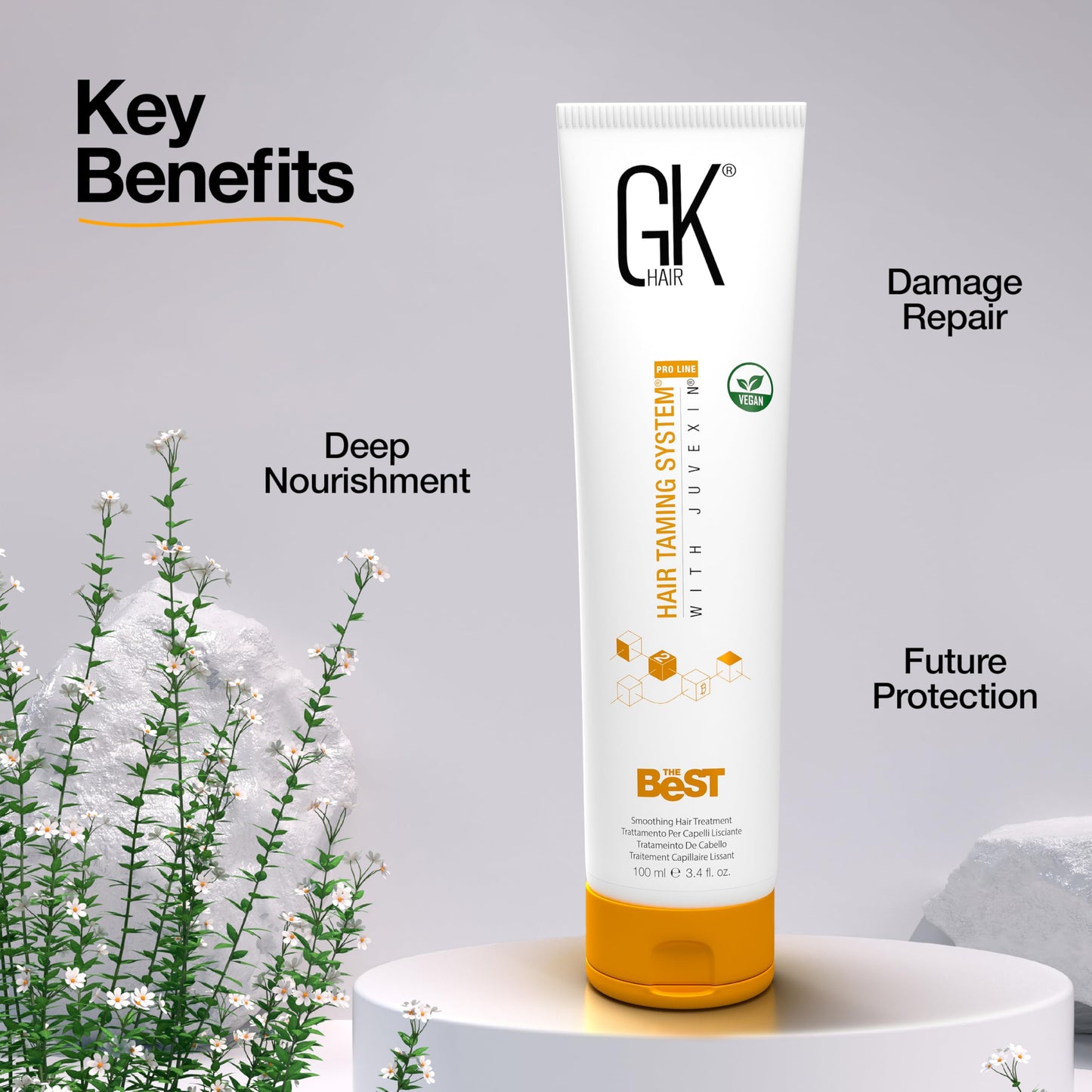 Traitement capillaire à la kératine, contrôle des frisottis, crème lissante longue durée pour cheveux secs, abîmés et sans frisottis - Complexe brésilien professionnel pour un lissage soyeux - 96 g