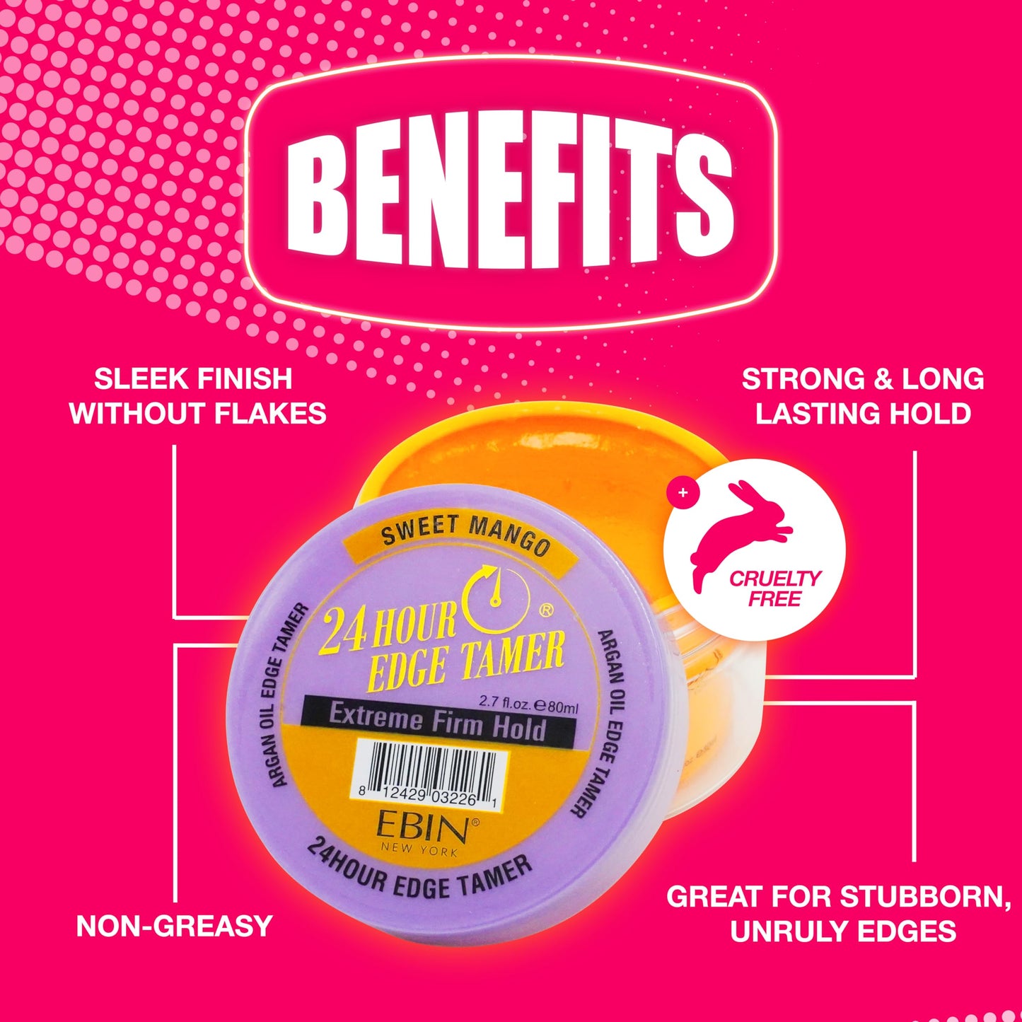 24 Hour Argan Oil Edge Tamer Refresh (0.5oz/ 15ml, Banana Custard) | Extreme Firm Hold, Smooths & Tames Frizz | No Flaking or Drying | High Shine, Long Lasting, All Hair Types, Styling Gel.