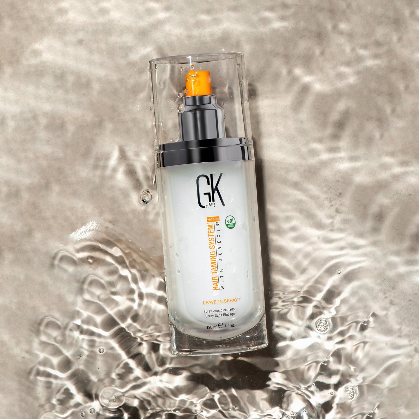 GK HAIR Global Keratin Leave-In Conditioner Detangler Spray 120 ml - For Dry, Damaged and Frizzy Hair Protection With Organic Natural Oil Strength & Shine | Hydrating Smoothing Styler